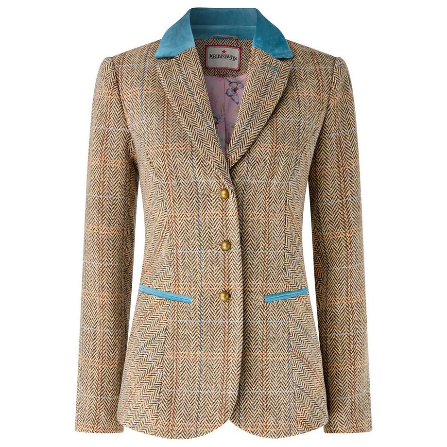 Joe Browns Veste boutonnage simple en tweed avec col contrastant  