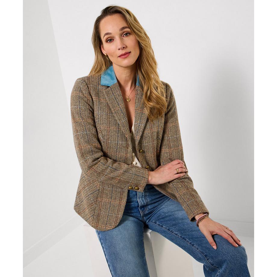 Joe Browns Veste boutonnage simple en tweed avec col contrastant  
