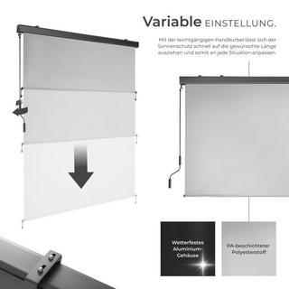 Tectake Senkrechtmarkise Eloise verschiedene Größen UV-beständig und wasserabweisend  