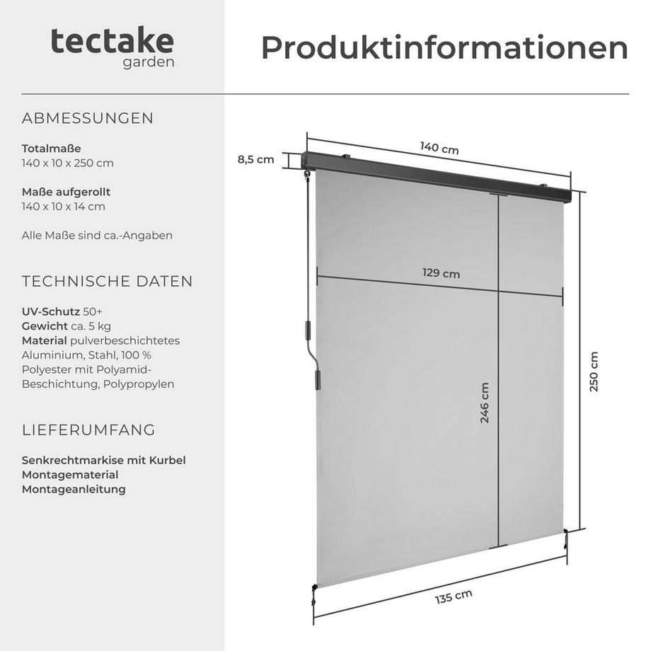 Tectake Store banne verticale ELOISE différentes tailles  