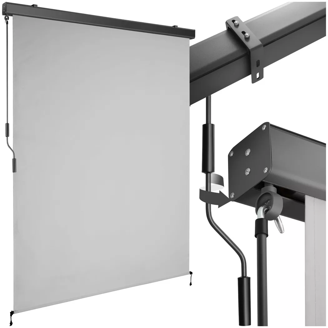 tectake® Senkrechtmarkise, verschiedene Größen, pulverbeschichtetes Aluminiumgehäuse, inkl. Wandhaltern