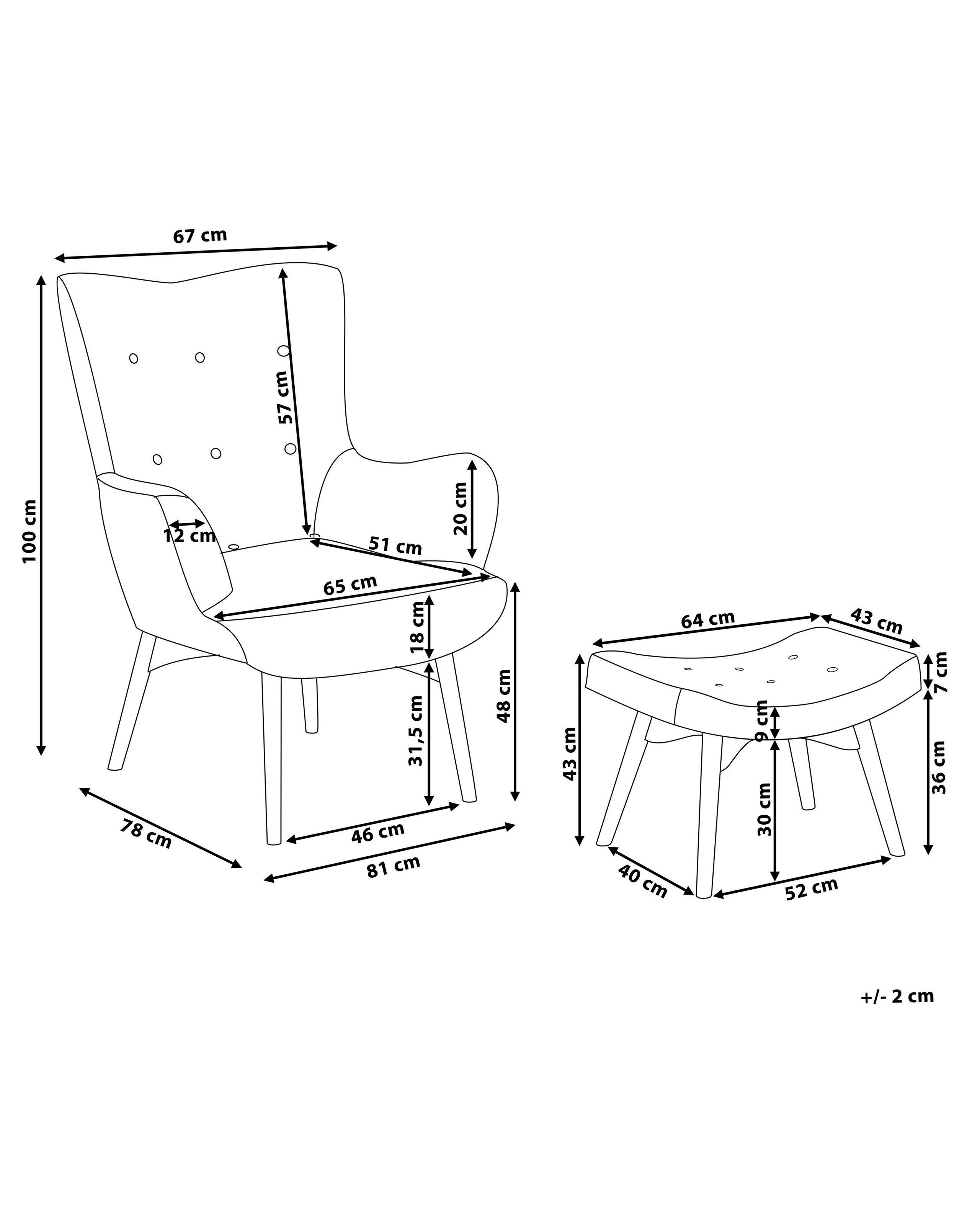 Beliani Fauteuil à oreilles en Polyester Rétro VEJLE  