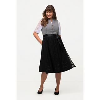 Ulla Popken Dirndl Pied-de-poule Encolure en V Sans Manches  