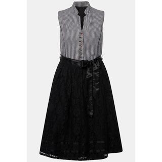 Ulla Popken Dirndl Pied-de-poule Encolure en V Sans Manches  