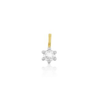 MUAU Schmuck  Solitär Anhänger 6-Griff-Fassung Gelbgold 750 Diamant 0.20ct. Fassung Weissgold 750, 8x6mm 