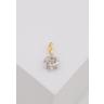 MUAU Schmuck  Pendentif solitaire serti 6 griffes or jaune 750 diamant 0,20ct. Cadre or blanc 750, 8x6mm 