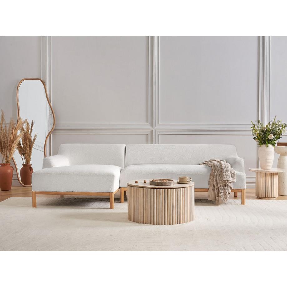 Beliani Canapé d'angle côté droit en Bouclé Scandinave SOSJO  