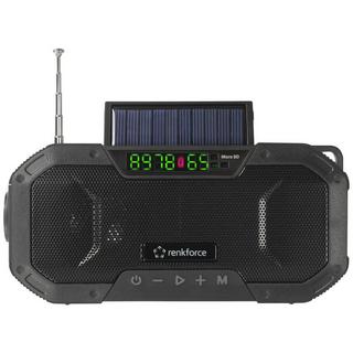 Renkforce  Renkforce Radio portable AM/FM, rechargeable, fonction Powerbank, panneau solaire, manivelle, lampe de poche 
