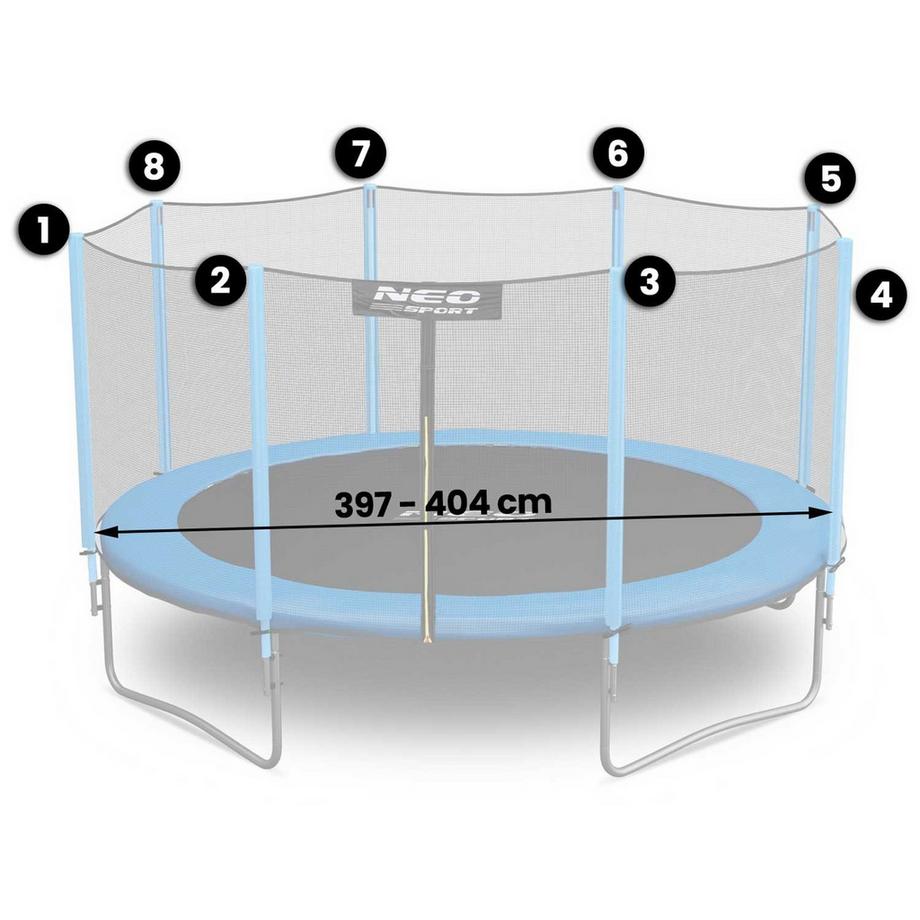 B2X Äußeres Schutznetz für Trampolin 404 cm (13FT) Neo-Sport  