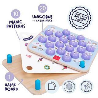 Activity-board  Einhorn Zuordnungsspiel - Memospiel für Kinder - Lernspiel aus Holz mit 10 magischen Mustern 