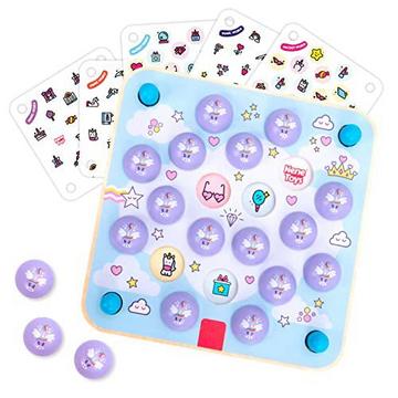 Einhorn Zuordnungsspiel - Memospiel für Kinder - Lernspiel aus Holz mit 10 magischen Mustern