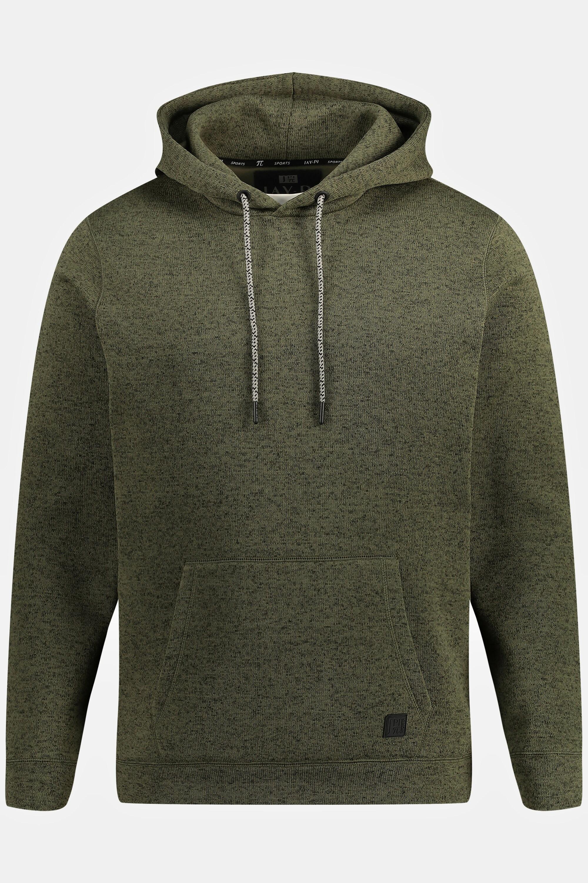 JP1880  Strickfleece-Hoodie, Outdoor, Kapuze, Kängurutasche 