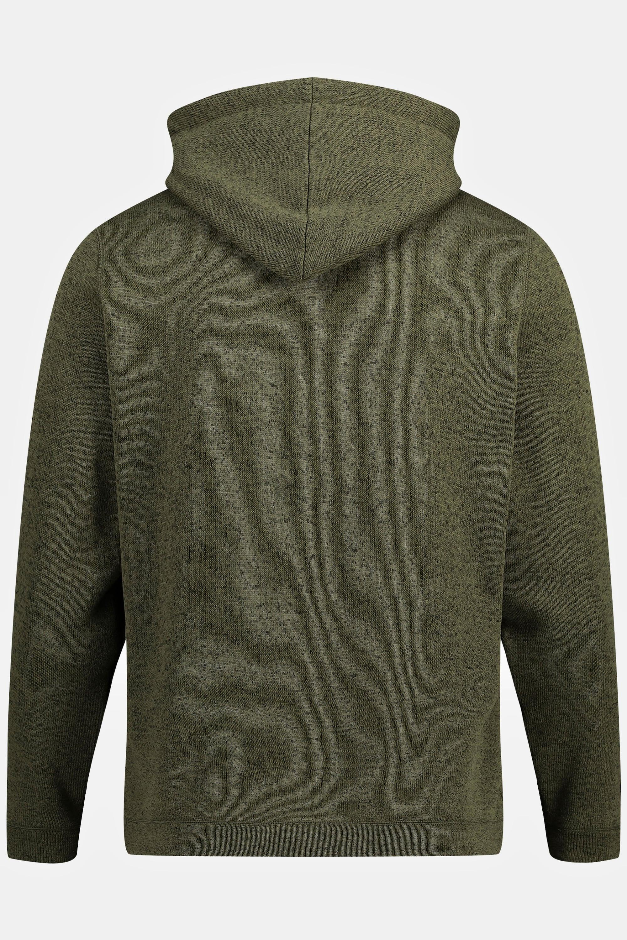 JP1880  Strickfleece-Hoodie, Outdoor, Kapuze, Kängurutasche 