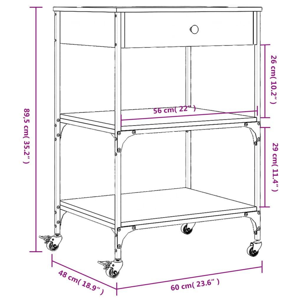 VidaXL Chariot de cuisine bois d'ingénierie  