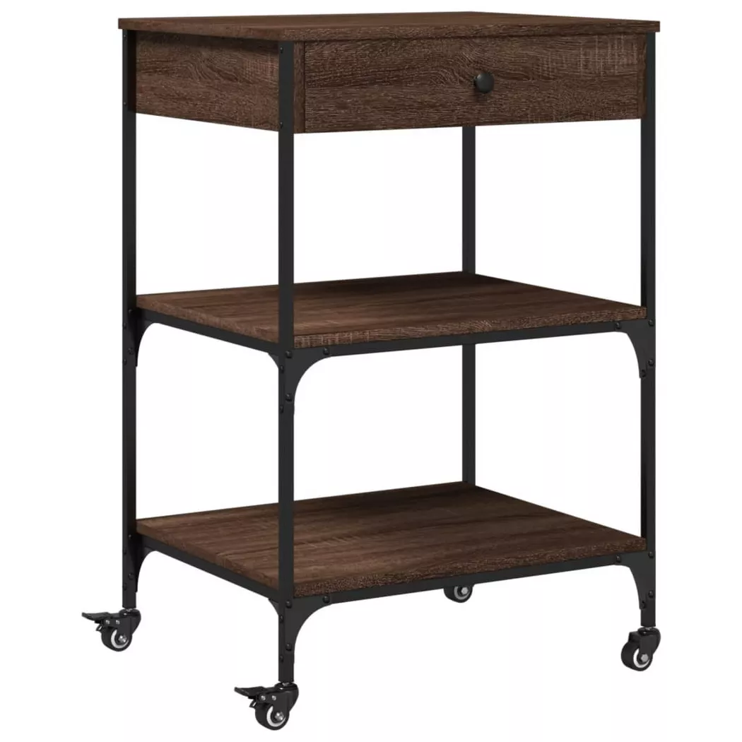 VidaXL - Chariot de cuisine bois d'ingénierie, One Size, Marron