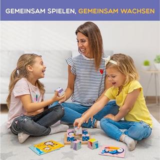 Activity-board  Bilderwürfel Puzzle aus Holz: Spielzeug für Kinder ab 2 3 Jahren, Motorikspielzeug, 