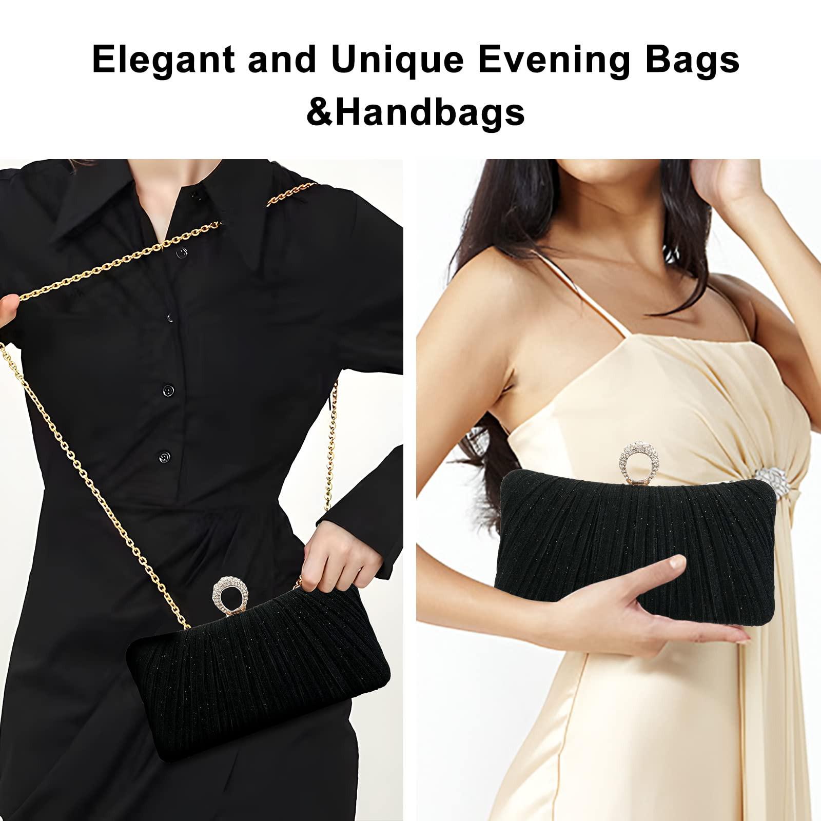 Only-bags.store Kleine Abend Glitzer Clutch Abnehmbare Kette  