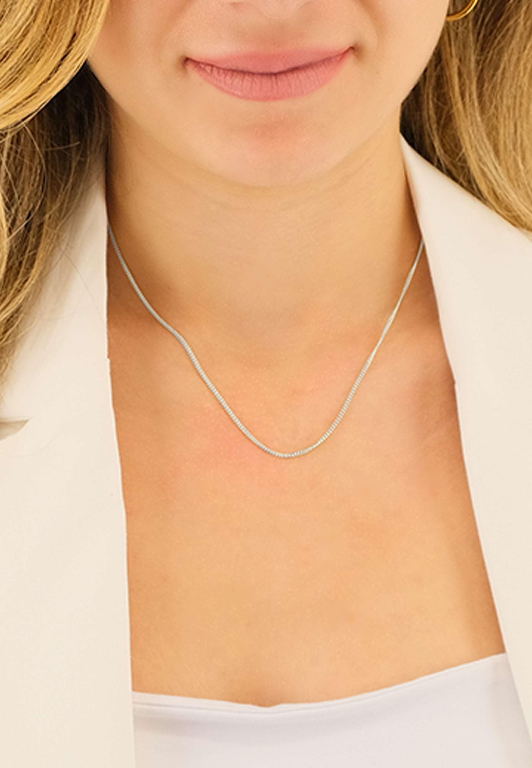 MUAU Schmuck  Collier Rundpanzer Weissgold 750, 1.6mm, 40cm 