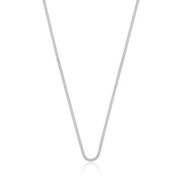 Collier rond gourmette or blanc 750, 1.6mm, 40cm