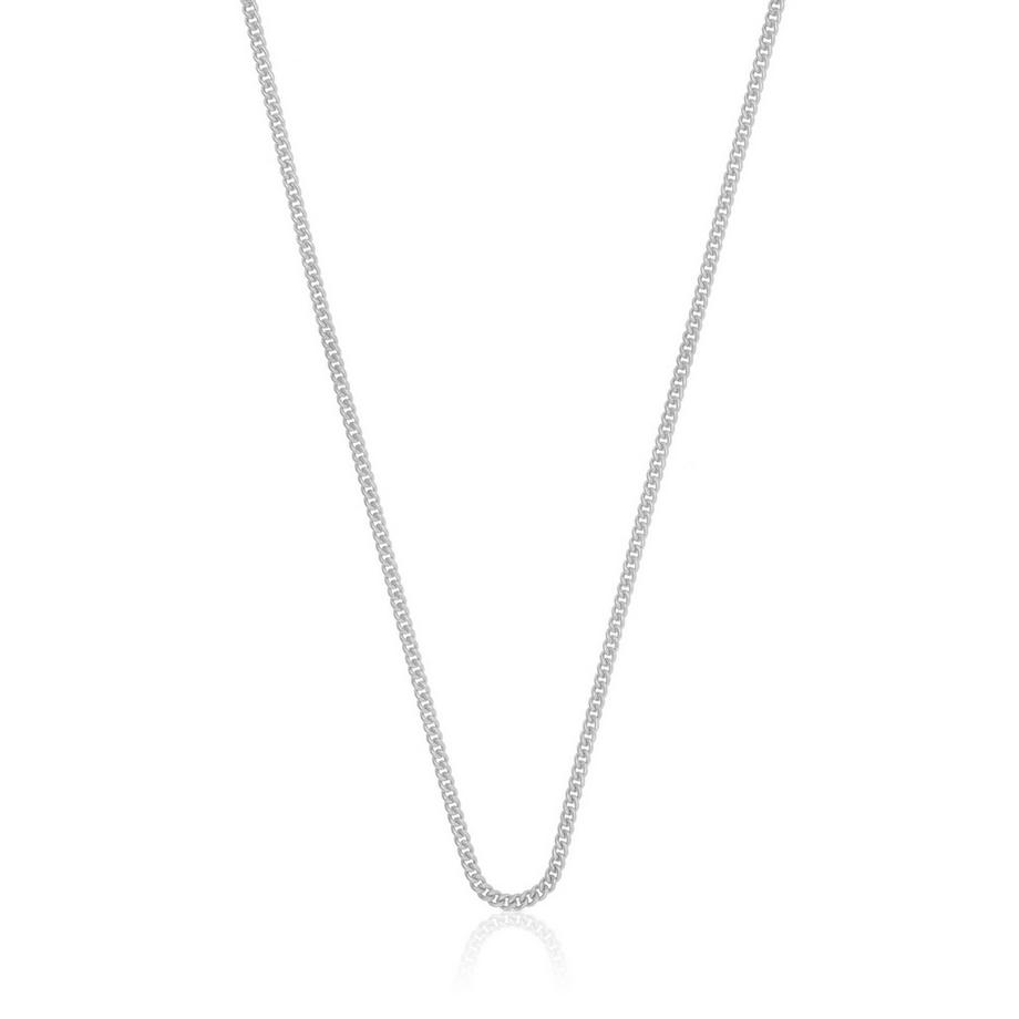 Collier rond gourmette or blanc 750, 1.6mm, 40cm