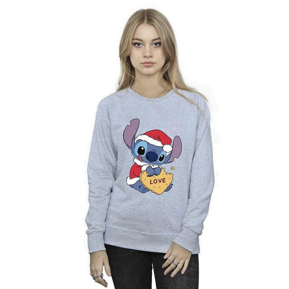 Disney Stitch Felpa con Stampa Grafica Natalizia  