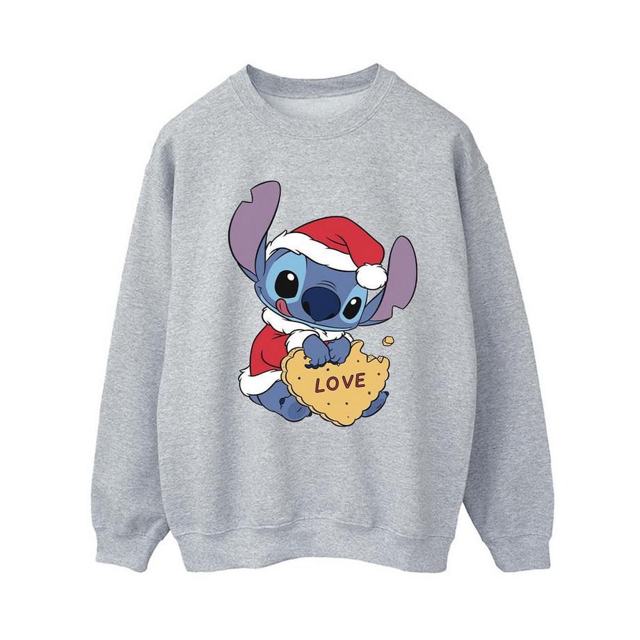 Disney Stitch Felpa con Stampa Grafica Natalizia  