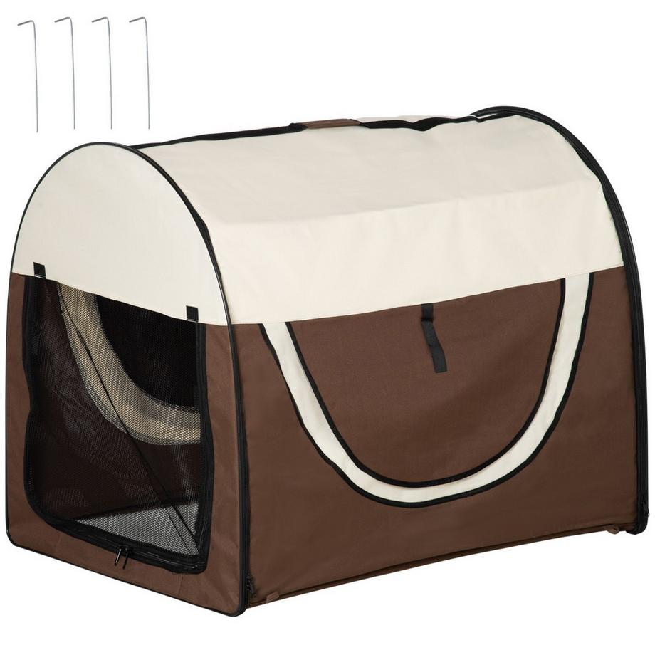 Northio  Caisse De Transport Pour Chien Pliable, Sac À Dos Pour Animal Domestique Avec Coussin Imperméable En Tissu Oxford Café 97 X 71 X 76 Cm 