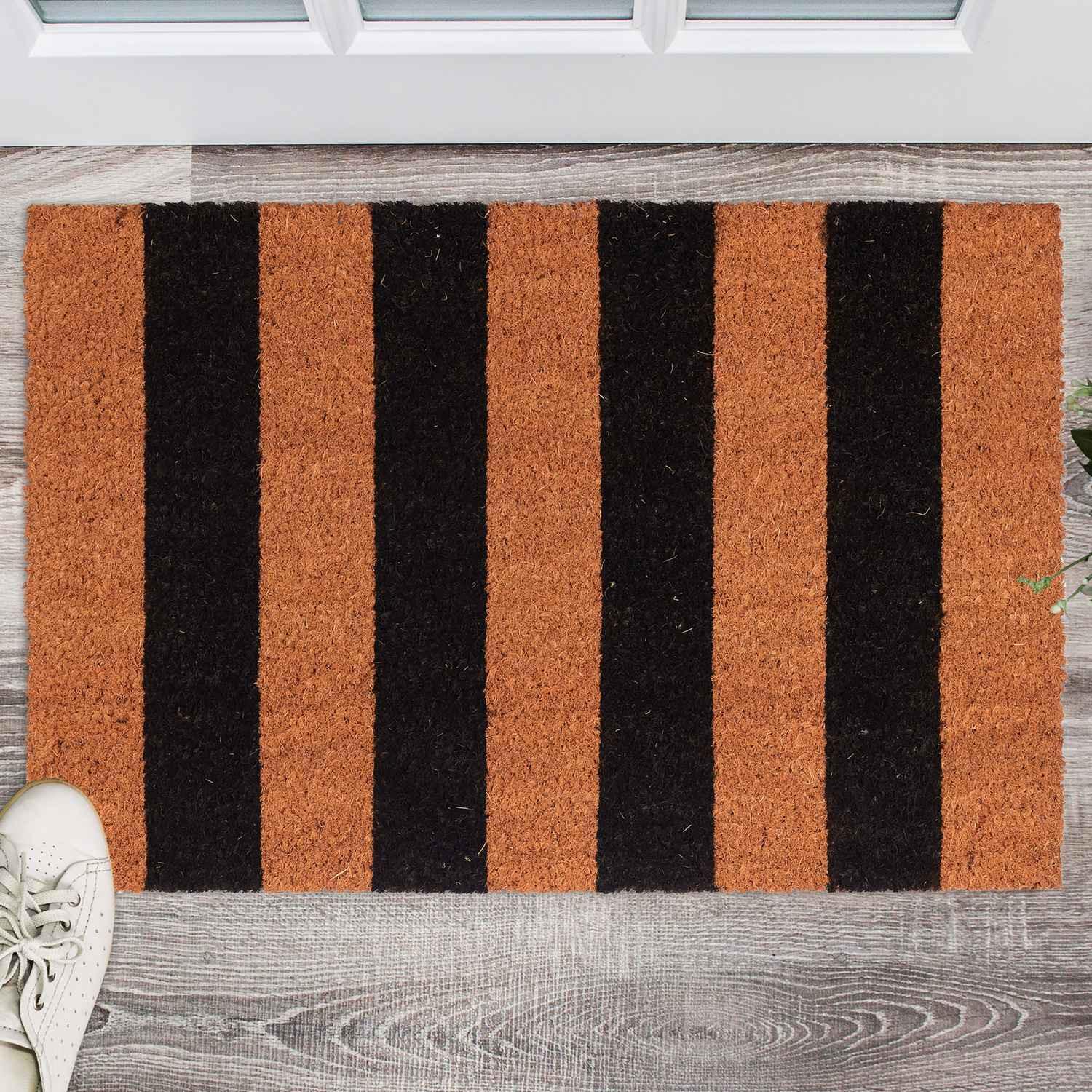 Northix Paillasson rayé en fibre de coco  