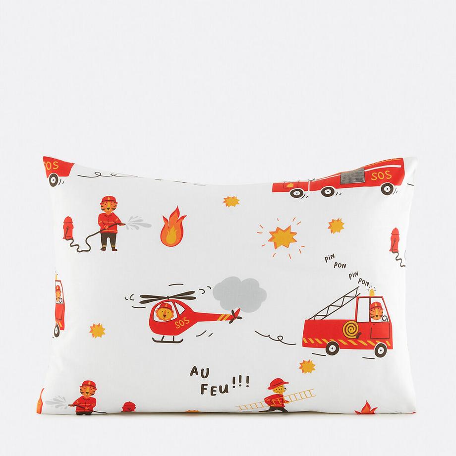 SO'HOME Fodera per cuscino per bambini stampa pompiere  