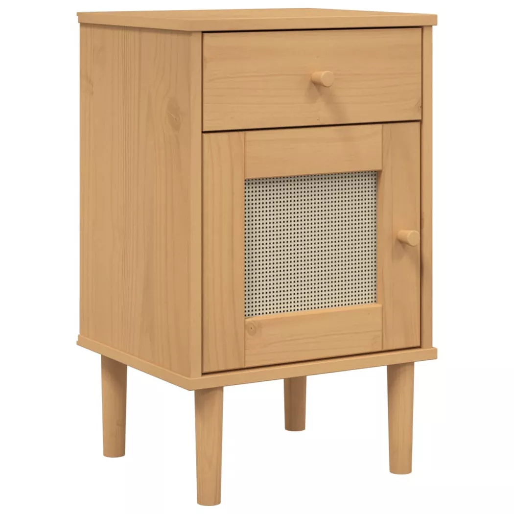 VidaXL - Table de chevet bois de pin, One Size, Marron