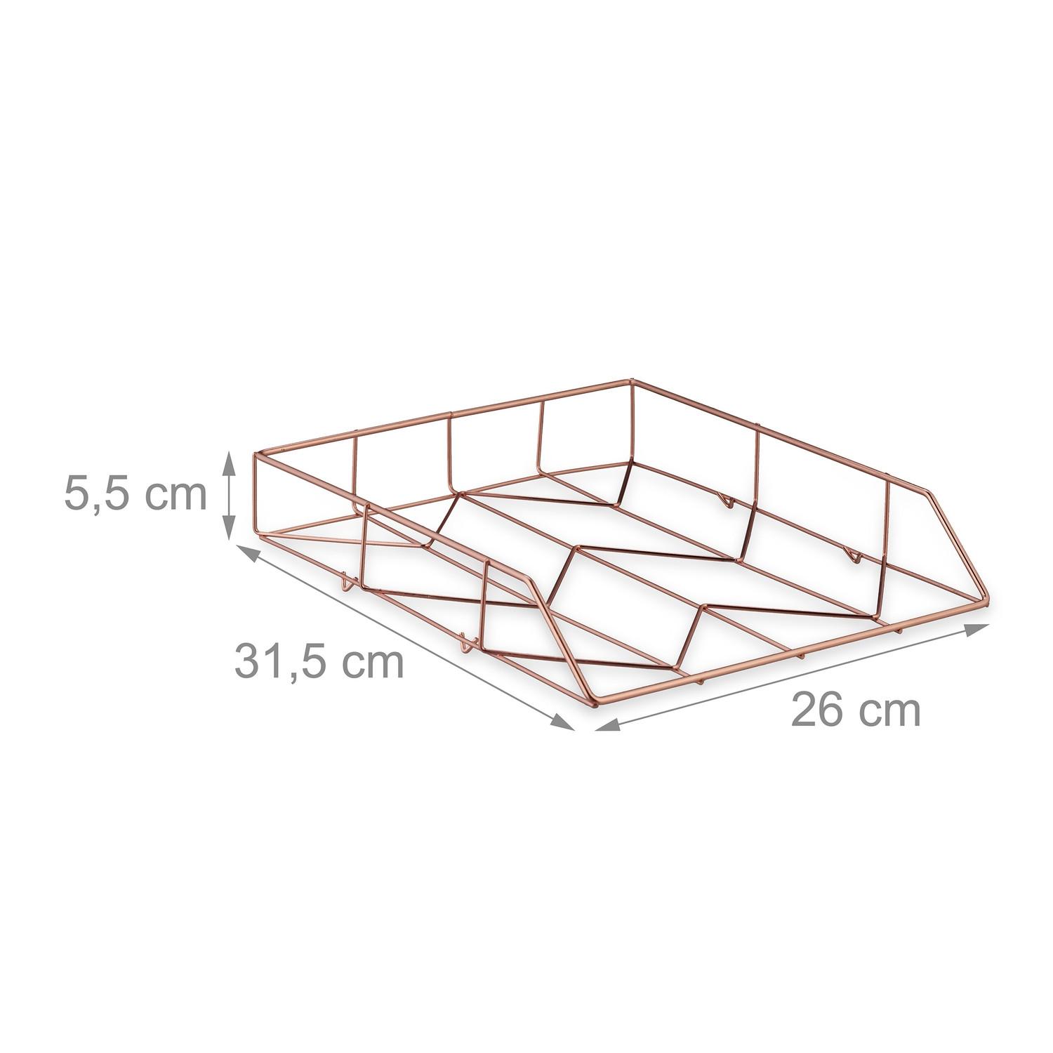 B2X set di 2 cestini porta lettere in oro rosa  