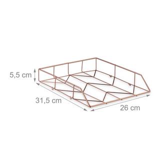 B2X set di 2 cestini porta lettere in oro rosa  