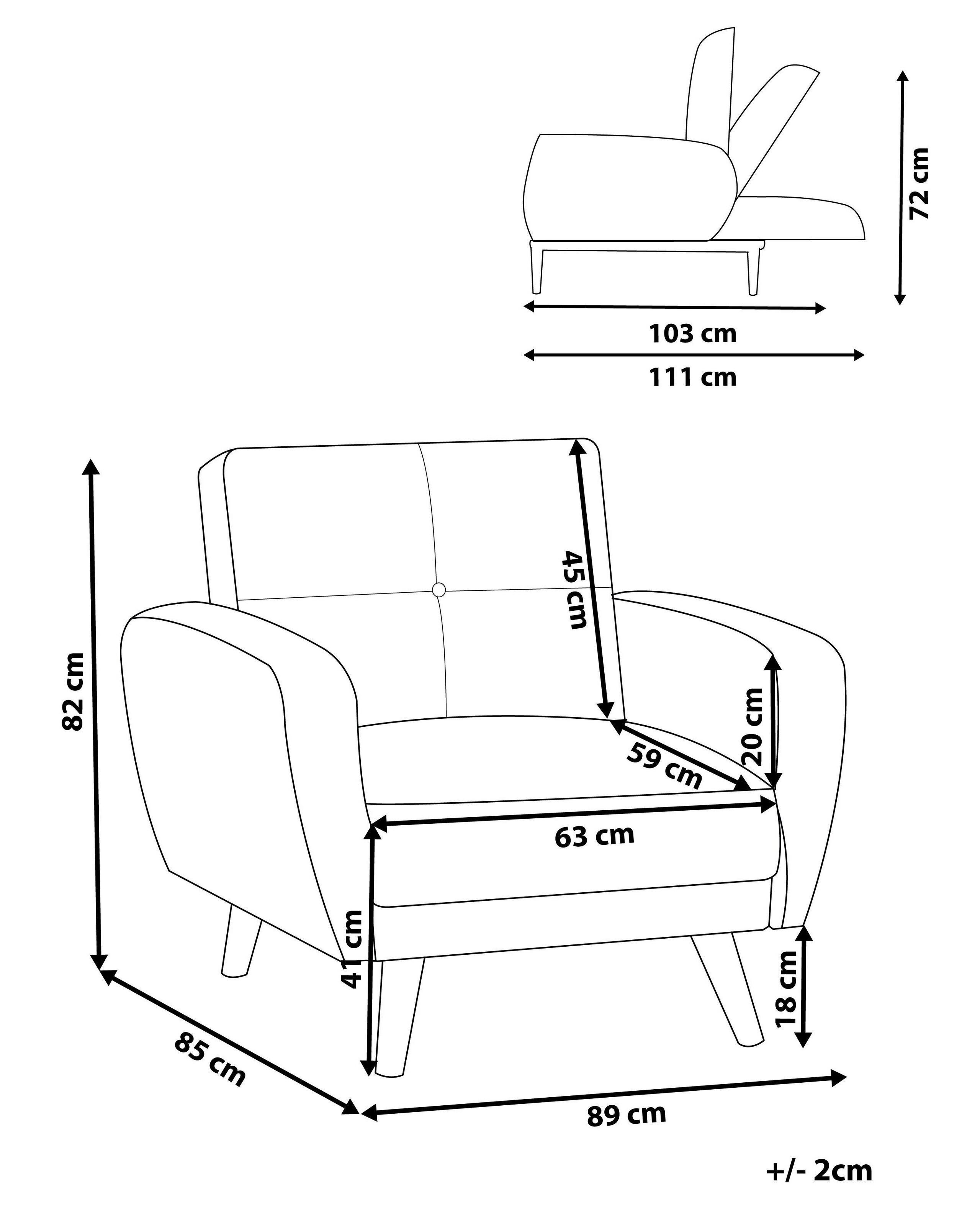 Beliani Fauteuil en Polyester Rétro FLORLI  