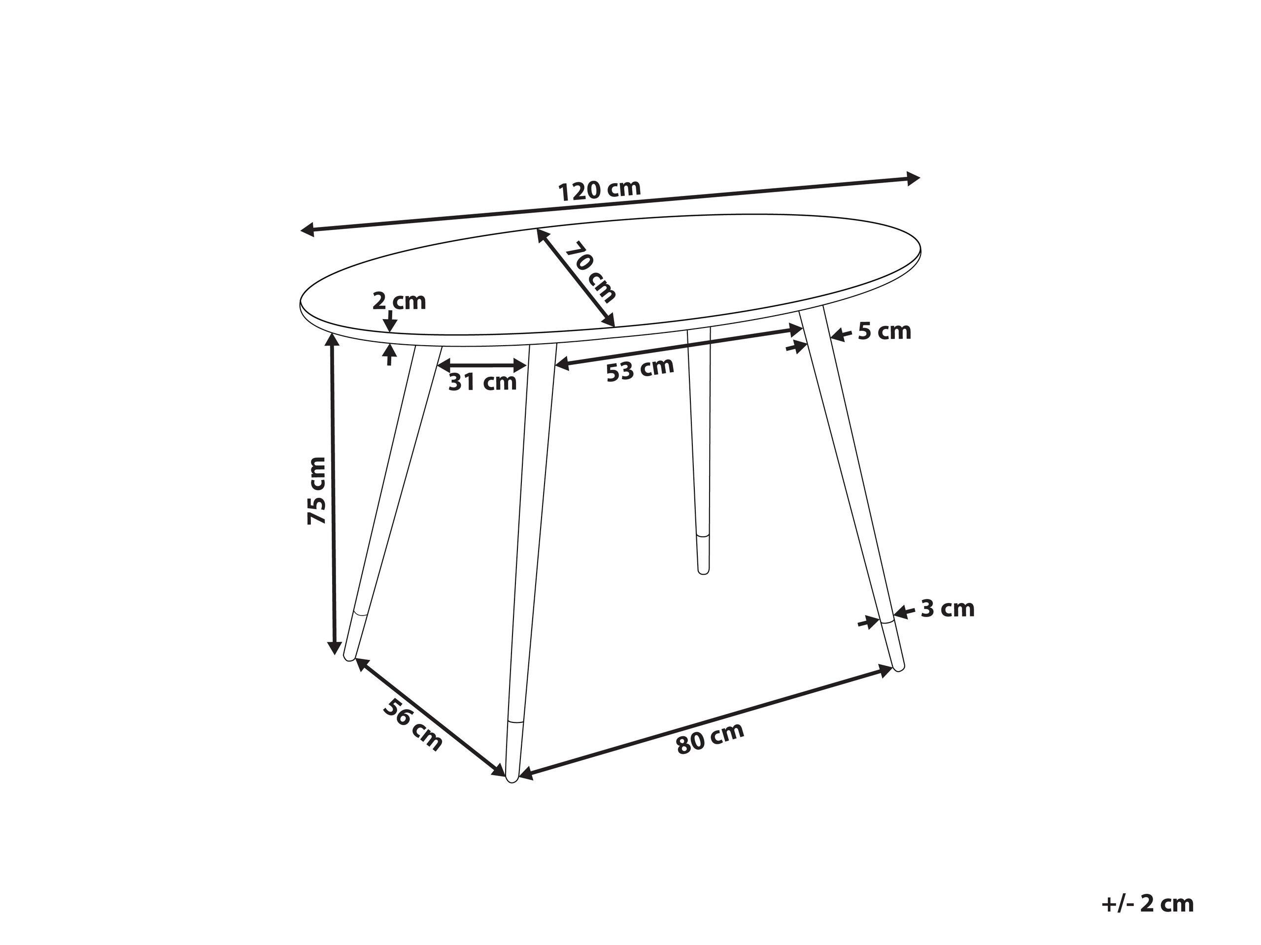 Beliani Table de repas en MDF Glamour GUTIERE  