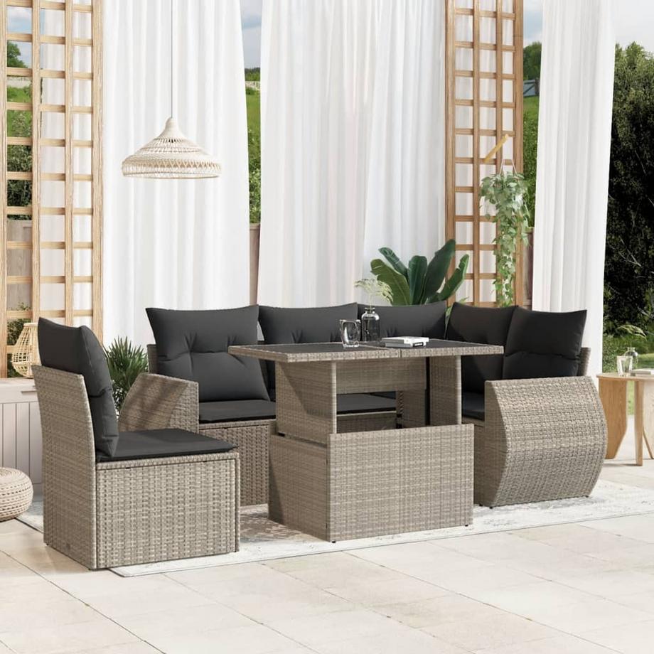 VidaXL Ensemble de canapés de jardin rotin synthétique  