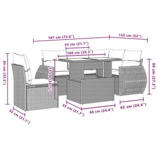 VidaXL set divano da giardino Polirattan  