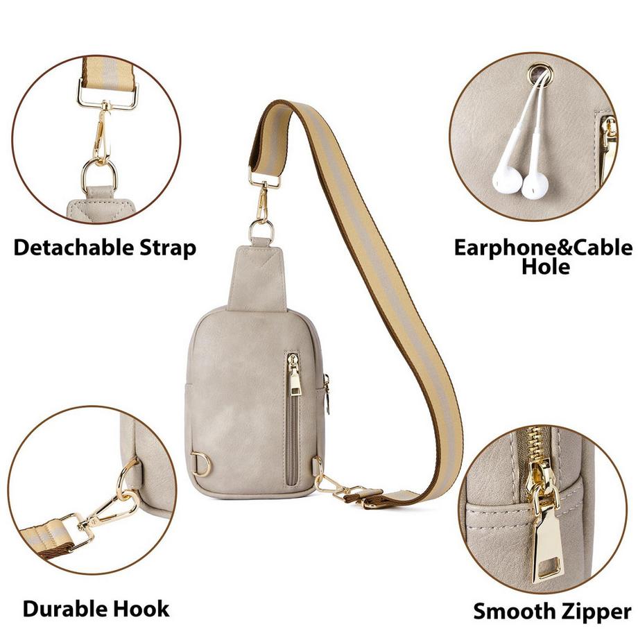 Only-bags.store Petit sac bandoulière en cuir PU avec bandoulière tissée  