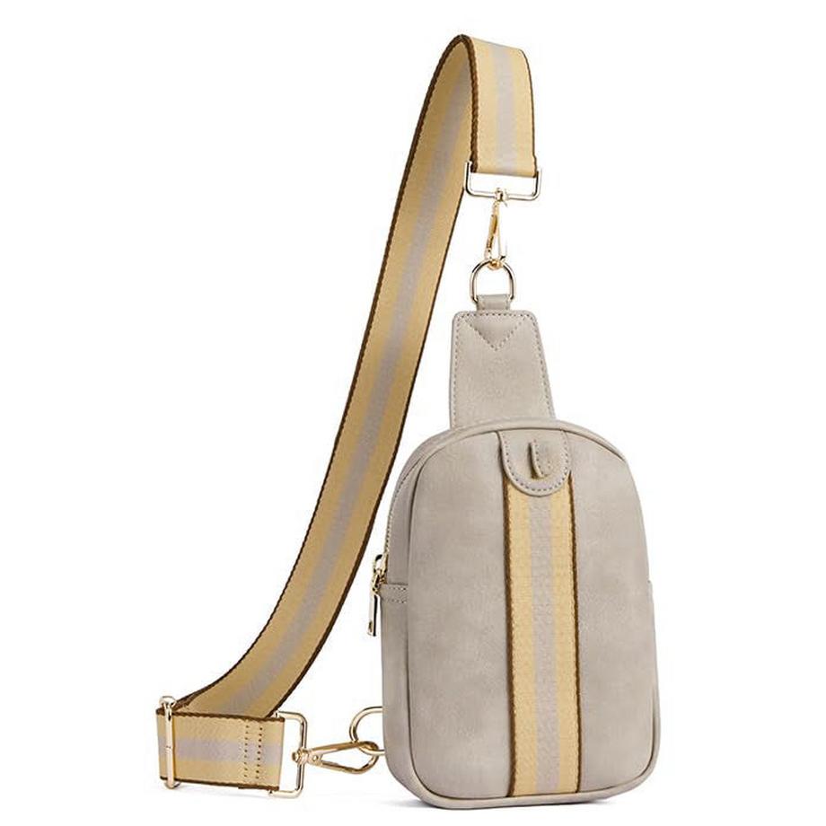 Sac à bandoulière en cuir PU, petit sac à bandoulière, petit sac banane pour dames, sac à bandoulière avec bandoulière tissée colorée