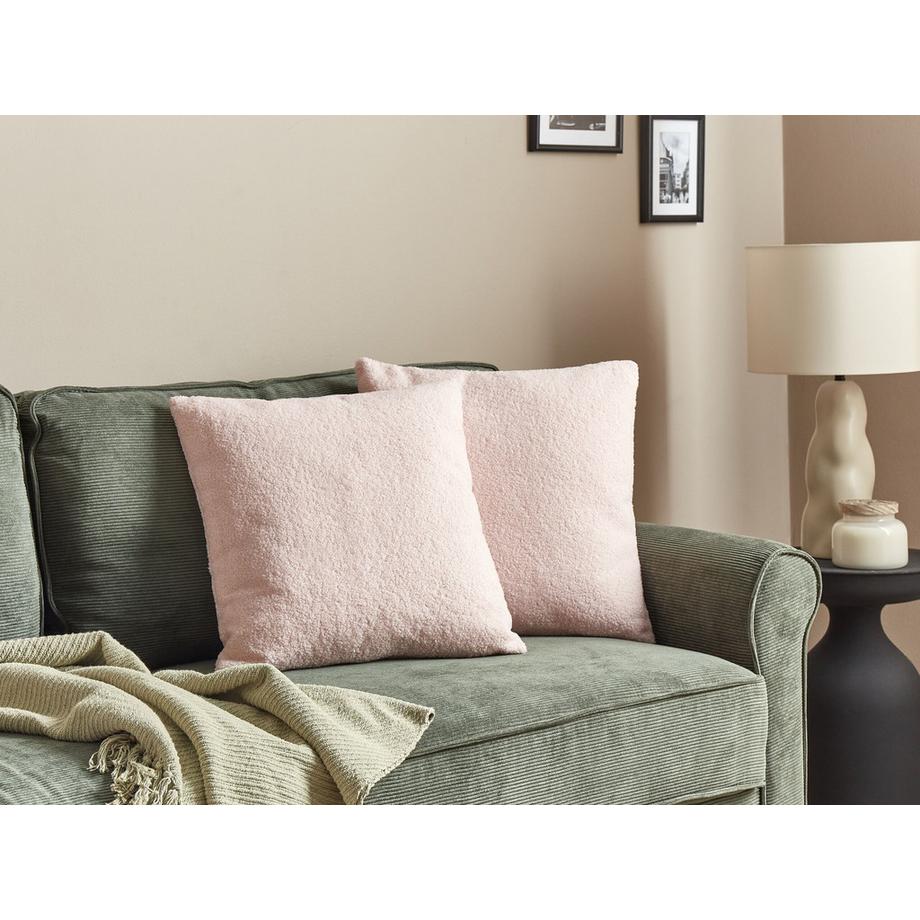 Beliani Dekokissen 2er Set aus Bouclé Klassisch LEUZEA  