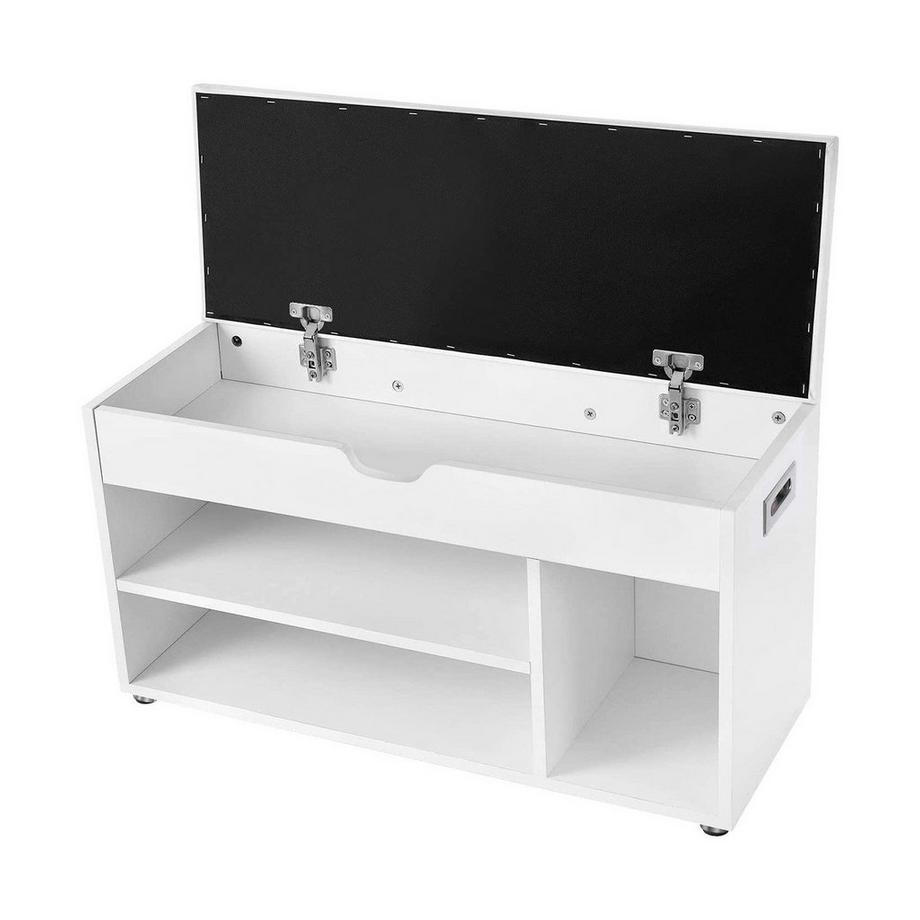 Calicosy Banc à chaussures 3 compartiments et 1 espace coffre avec assise confortable - H44 cm  