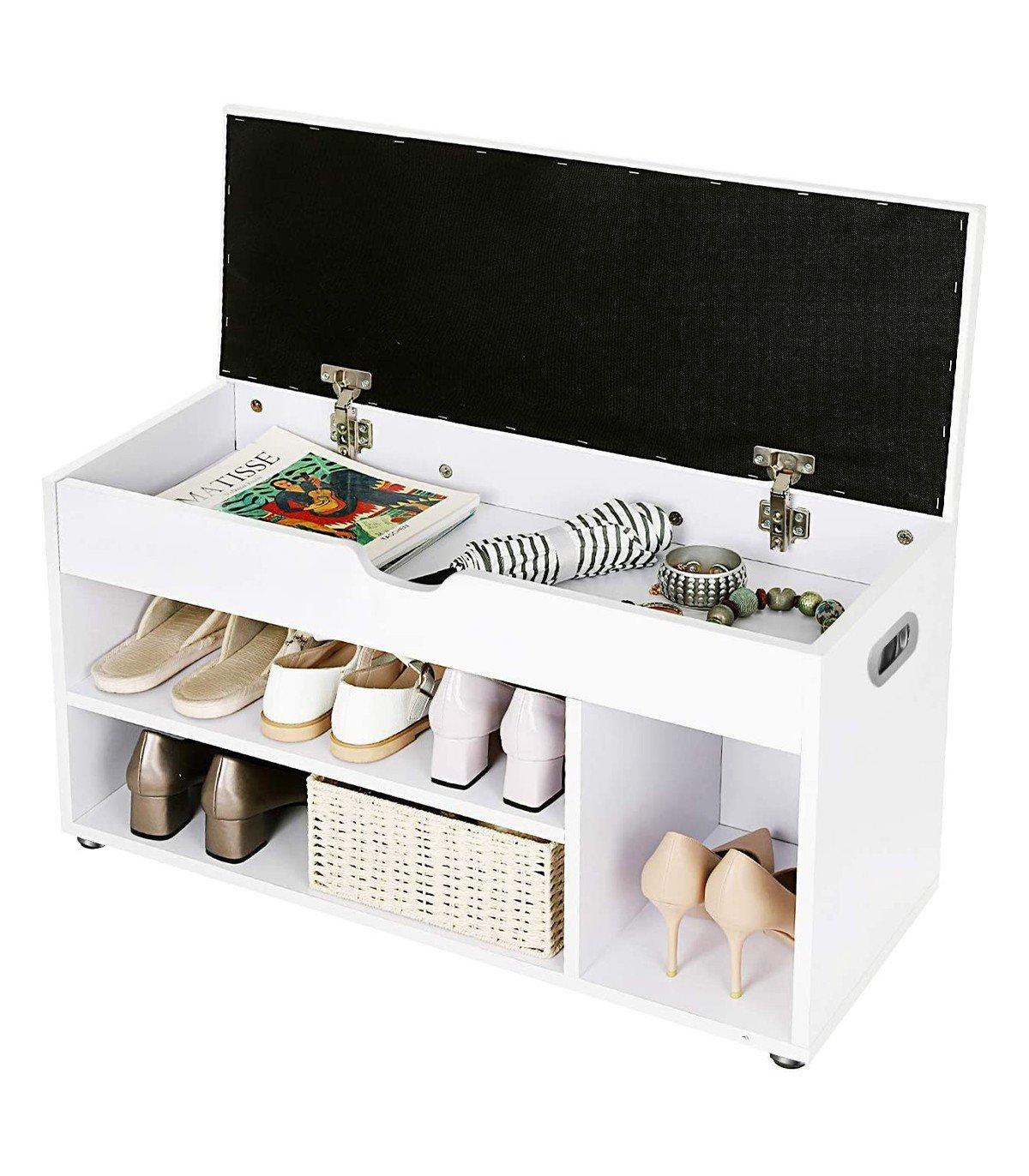 Calicosy Schuhbank mit gepolsterter Sitzfläche und Staufächern  