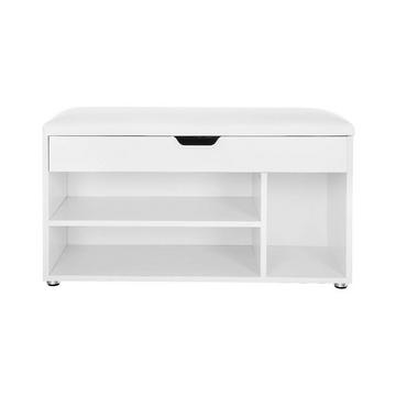 Schuhbank mit gepolsterter Sitzfläche und Staufächern