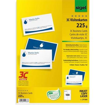 SIGEL Visitenkarten 85x55mm LP850 weiss, 225g doppels. 100 Stück