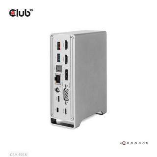 Club3D  CSV-1568 station d'accueil USB 3.2 Gen 2 (3.1 Gen 2) Type-C Métallique 