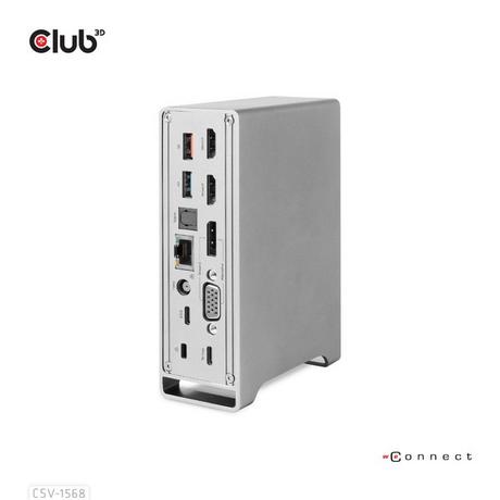 Club3D  CSV-1568 station d'accueil USB 3.2 Gen 2 (3.1 Gen 2) Type-C Métallique 