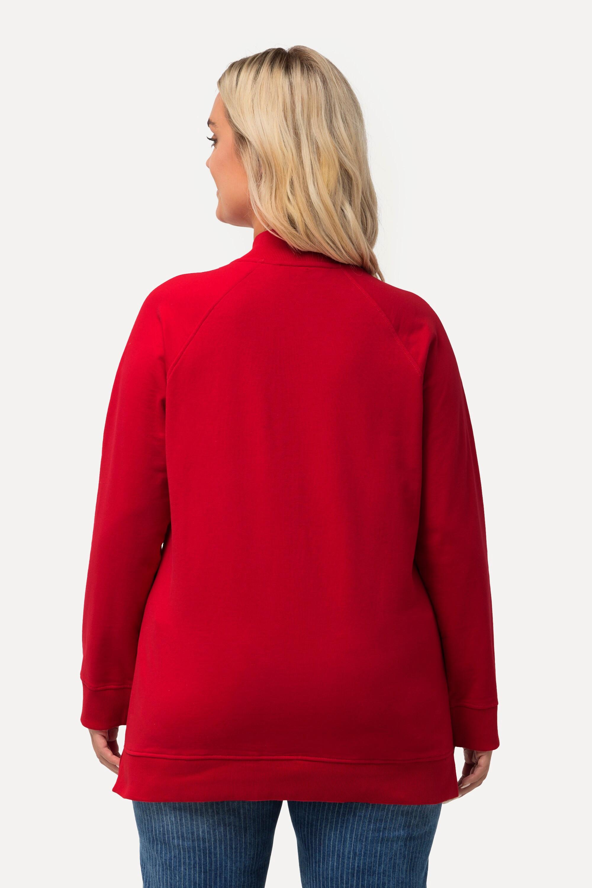 Ulla Popken  Sweatshirt, Stehkragen, Knöpfe, Langarm 