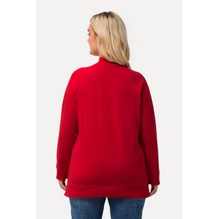 Ulla Popken  Sweatshirt, Stehkragen, Knöpfe, Langarm 