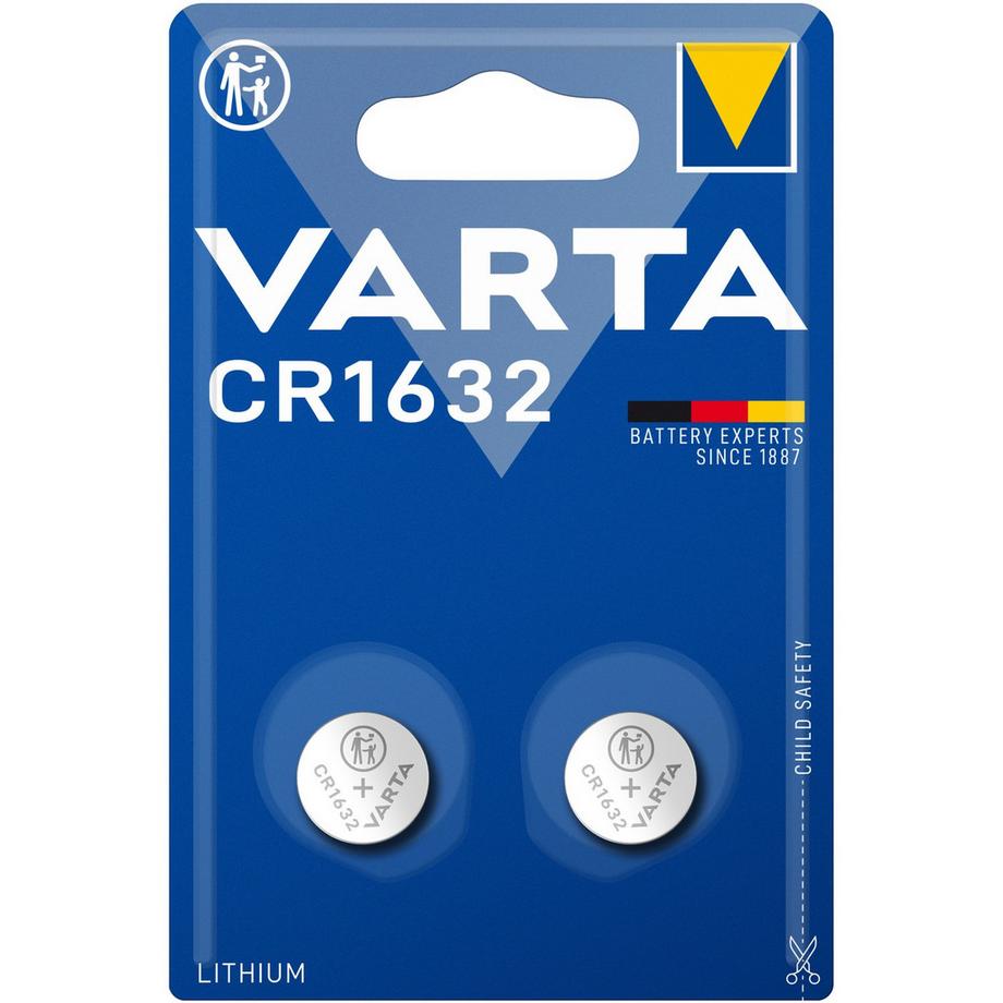 VARTA  Pile bouton au lithium CR1632 3 V, paquet de 2 