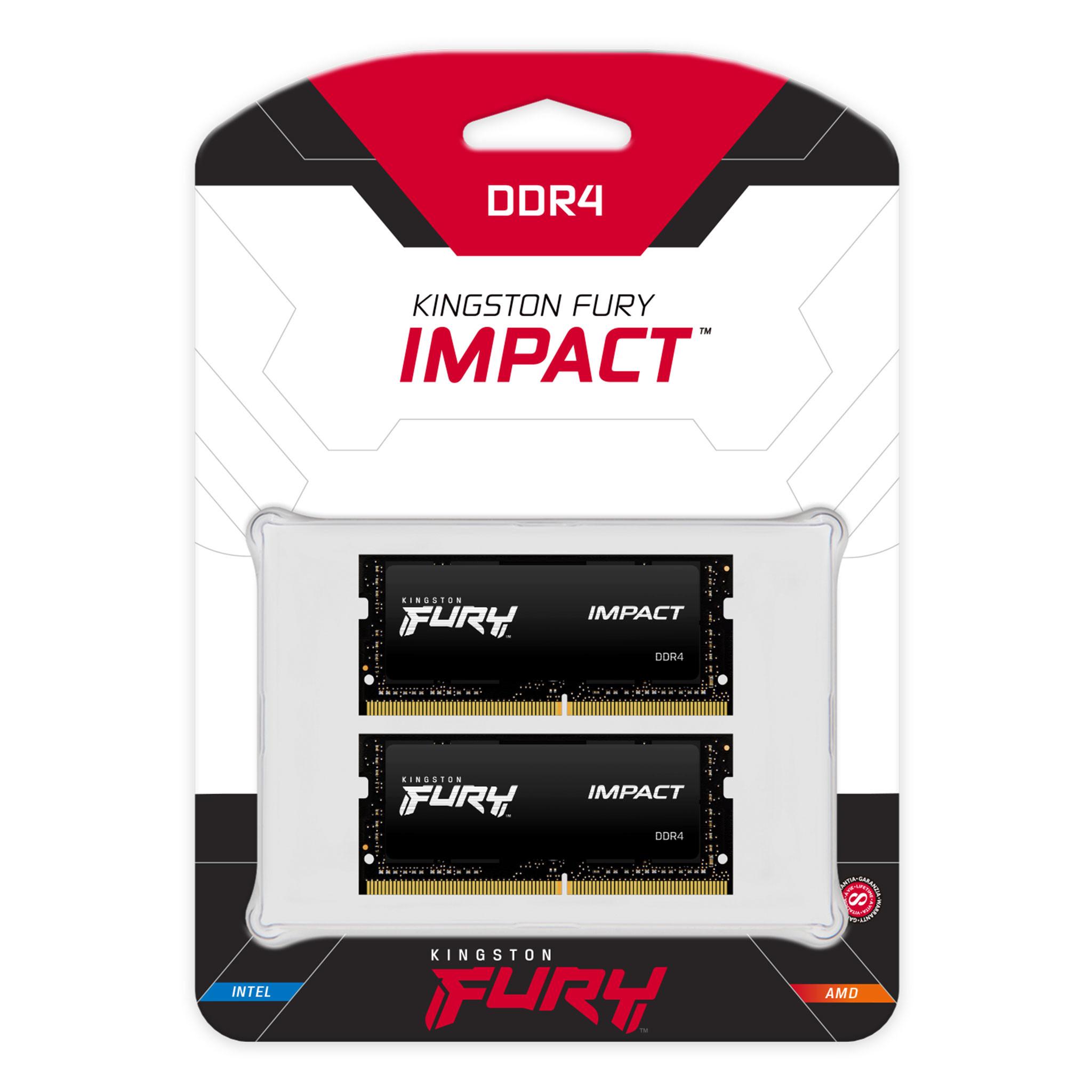 Kingston  FURY 64GB 3200MT/s DDR4 CL20 SODIMM (Kit of 2) Impact 