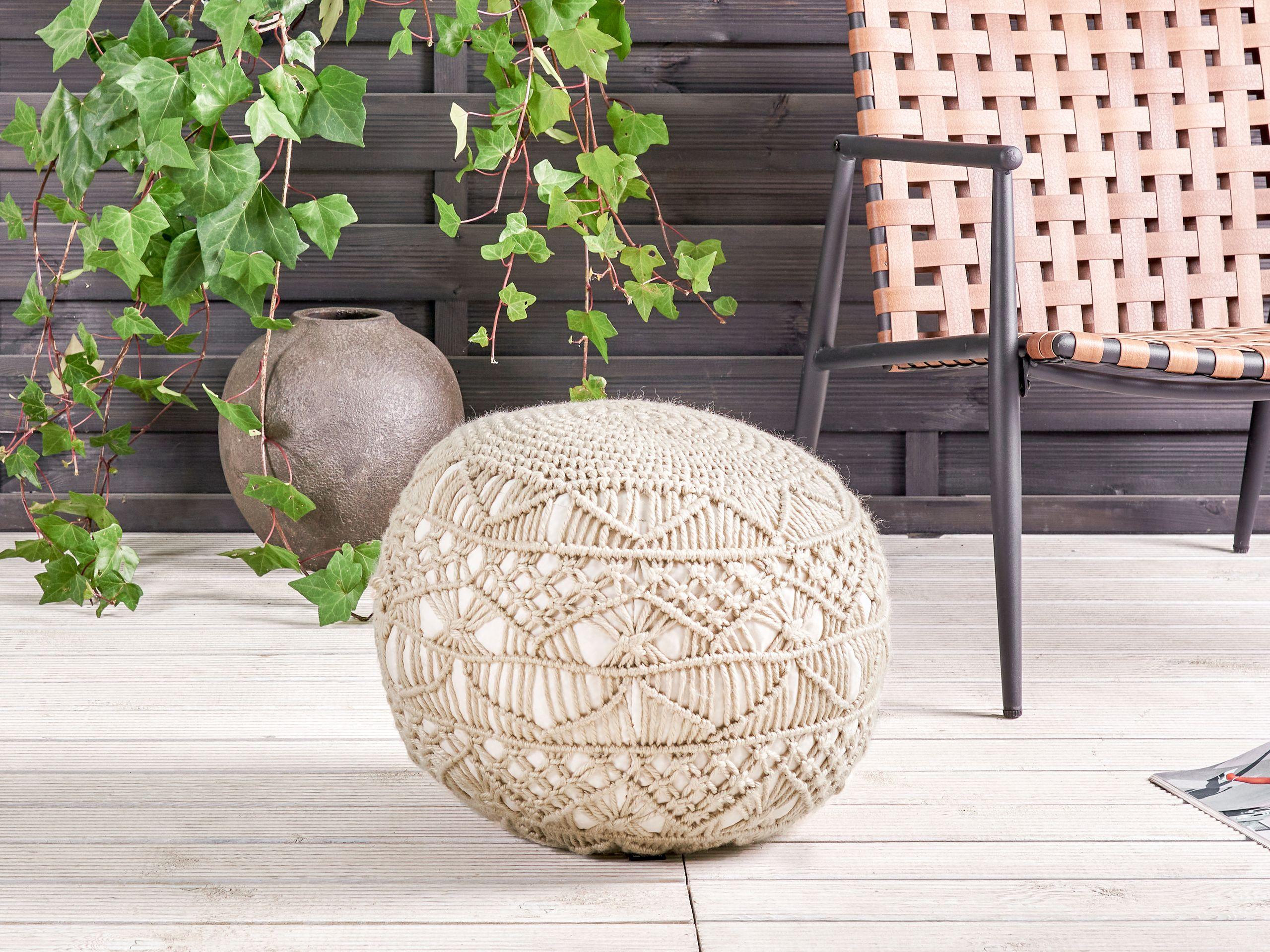 Beliani Pouf en Matière synthétique Boho AADHI  